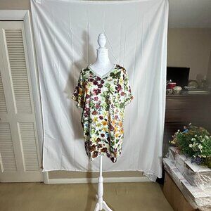 Pixie Lady Floral V-neck short sleeve 2X